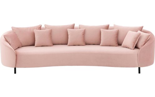 Goossens Bank Ragnar roze, stof, 4-zits, modern design