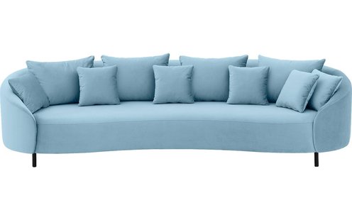 Goossens Bank Ragnar blauw, stof, 4-zits, modern design