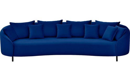 Goossens Bank Ragnar blauw, stof, 4-zits, modern design