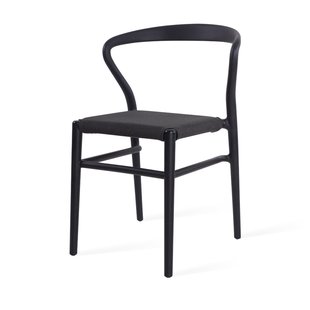 Nola-Liz draaibare eetkamerstoel zwart met mosgroen zitkussen - zwart onderstel