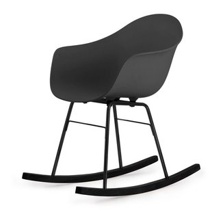 Nola-Liv draaibare eetkamerstoel zwart met beige zitkussen - wit onderstel