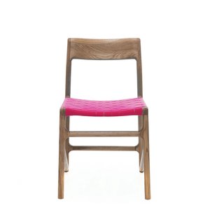 Arp side table houten bijzettafel whitewash - met linoleum tafelblad smokey blue - Ø 55 cm