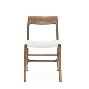 Arp side table houten bijzettafel whitewash - met linoleum tafelblad smokey blue - Ø 45 cm