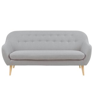 Lana houten eetkamerstoel naturel  - met beige stoffen zitting