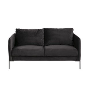 Nino-Liz barkruk zwart met zeegrijs zitkussen - zwart onderstel - 75 cm