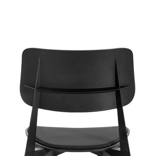 Nena-Liz eetkamerstoel wit met naturelbeige zitkussen - zwart houten onderstel