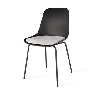 Nena-Liz eetkamerstoel wit met mosgroen zitkussen - houten onderstel