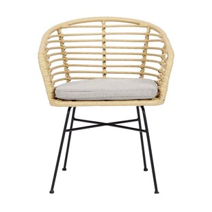 Nena-Liz eetkamerstoel zwart met warm oker zitkussen - houten onderstel