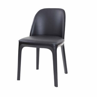 Nena-Liv eetkamerstoel zwart met nougatbruin zitkussen - houten onderstel