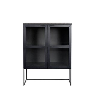 Nora-Puk eetkamerstoel zwart - beige onderstel