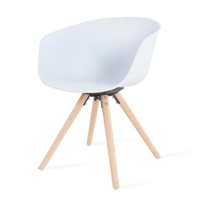 Nola-Eef draaibare eetkamerstoel bruin blend - wit onderstel