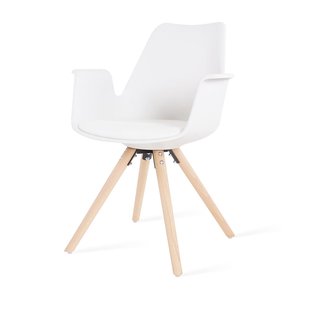 Nola-Eef draaibare eetkamerstoel bruin blend - zwart onderstel