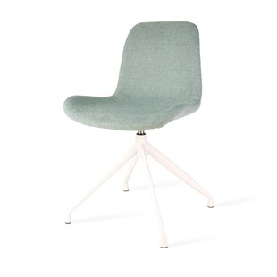 Noor-Isa draaibare eetkamerstoel saliegroen - houten onderstel