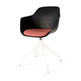 Noor-Isa draaibare eetkamerstoel bruin - walnoot houten onderstel