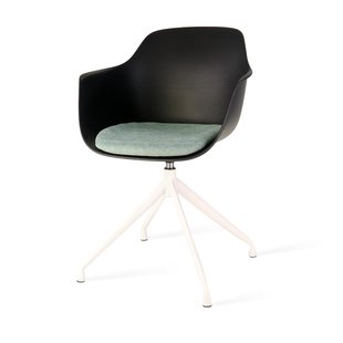 Noor-Isa draaibare eetkamerstoel beige gemêleerd - walnoot houten onderstel