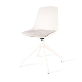 Nio-Isa eetkamerstoel beige gemêleerd - walnoot houten onderstel