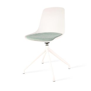 Noor-Isa draaibare eetkamerstoel grijs blend - walnoot houten onderstel