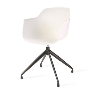 Noor-Mare draaibare eetkamerstoel bouclé beige - houten onderstel