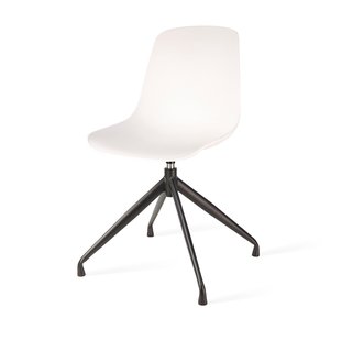 Niva-Eef draaibare tulp barkruk bruin blend - verstelbaar - mat zwart onderstel