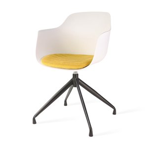 Niva-Isa draaibare tulp eetkamerstoel bruin blend - mat zwart onderstel