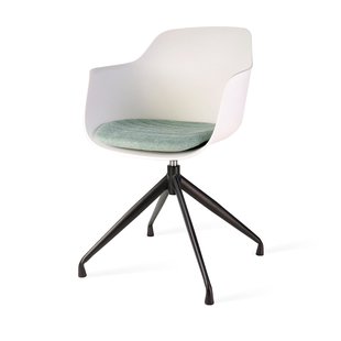 Niva-Eef draaibare tulp eetkamerstoel bruin blend - beige onderstel