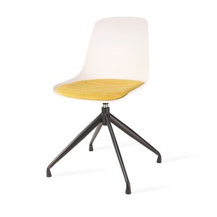 Niva-Isa draaibare tulp eetkamerstoel grijs blend - beige onderstel