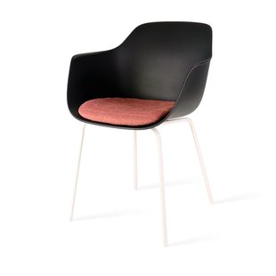 Niva-Otis draaibare tulp eetkamerstoel cottonbeige - mat zwart onderstel