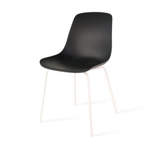 Niva-Isa draaibare tulp barkruk beige - verstelbaar - mat zwart onderstel