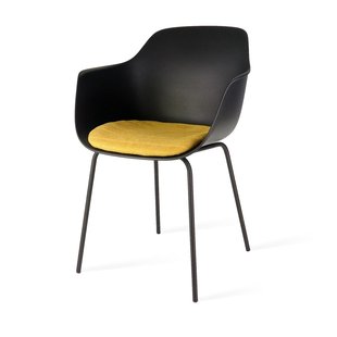 Niva-Mats draaibare tulp barkruk grijs melange - verstelbaar - mat zwart onderstel