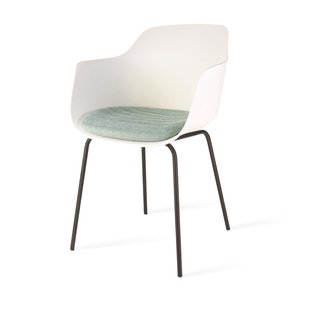 Niva-Mats draaibare tulp barkruk cottonbeige - verstelbaar - mat zwart onderstel