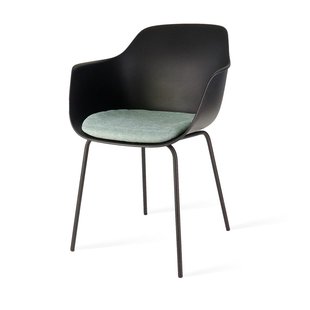 Niva-Fé draaibare tulp barkruk grijs melange - verstelbaar - mat zwart onderstel