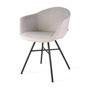 Niva-Mia draaibare tulp eetkamerstoel beige - mat zwart onderstel