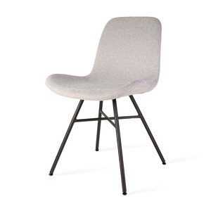 Niva-Eef draaibare tulp eetkamerstoel beige - mat zwart onderstel