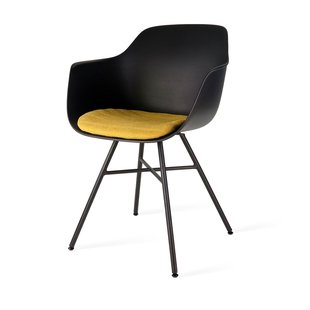 Niva-Isa draaibare tulp eetkamerstoel bruin - mat zwart onderstel