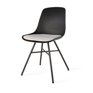 Niva-Fé draaibare tulp eetkamerstoel taupe melange - mat zwart onderstel