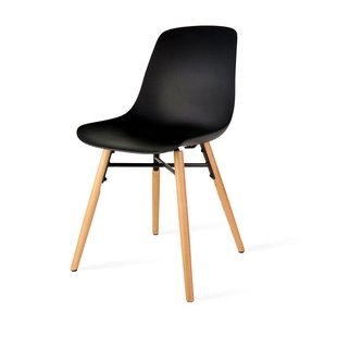 Niva-Liz draaibare tulp eetkamerstoel zwart met mosgroen zitkussen - mat zwart onderstel