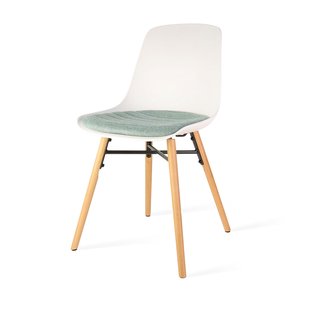 Niva-Isa draaibare tulp eetkamerstoel saliegroen - beige onderstel