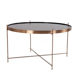 Sante tafellamp brushed brass met usb en Eos mini light grey lampenkap