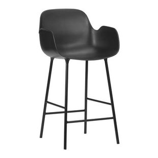 Normann Copenhagen Form Barkruk High 75 cm - Staal - Zwart