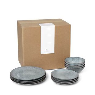 Broste Copenhagen Nordic Serviesset 12-delig - Blauwgrijs