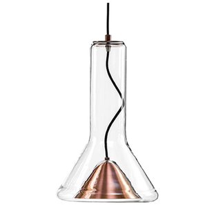 Brokis Whistle Hanglamp - Transparant / Koperen Diffuser / M: Ø36 x h. 55 cm.