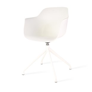 Nio-Mae eetkamerstoel grijs blend - walnoot houten onderstel