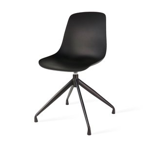 Niva-Isa draaibare tulp barkruk bruin blend - verstelbaar - mat zwart onderstel