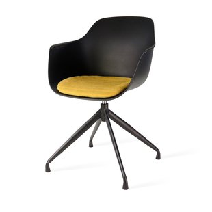 Niva-Mae draaibare tulp eetkamerstoel bruin blend - beige onderstel