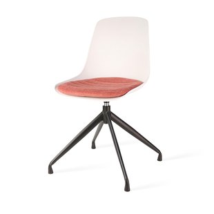 Niva-Mae draaibare tulp eetkamerstoel grijs blend - mat zwart onderstel