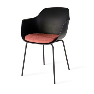 Niva-Fé draaibare tulp barkruk cottonbeige - verstelbaar - mat zwart onderstel