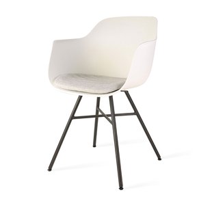 Niva-Isa draaibare tulp eetkamerstoel beige - mat zwart onderstel