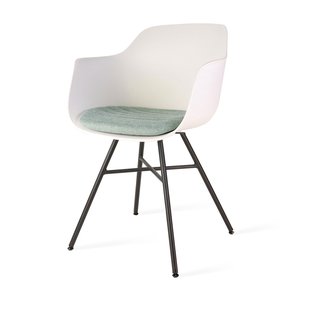 Niva-Isa draaibare tulp eetkamerstoel beige gemêleerd - mat zwart onderstel