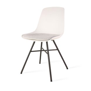 Niva-Fé draaibare tulp eetkamerstoel rib beige - mat zwart onderstel