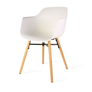 Niva-Liv draaibare tulp eetkamerstoel zwart met naturelbeige zitkussen - mat zwart onderstel